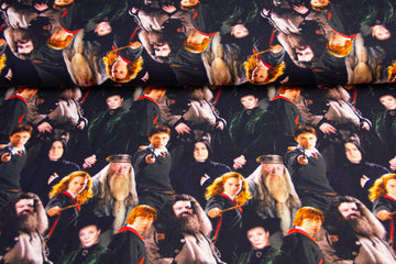 Restmenge 90 cm Jersey Digital "Harry Potter", schwarz